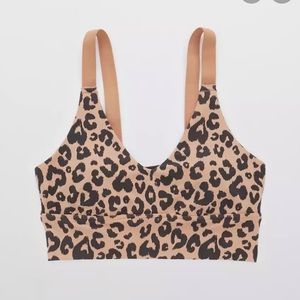 Aerie offline sports bra leopard print